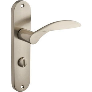 Hiatt Hardware Bordeaux Lever Thumbturn Lock Bathroom Door Handle - Brushed Nickel - Pair - Designer Levers