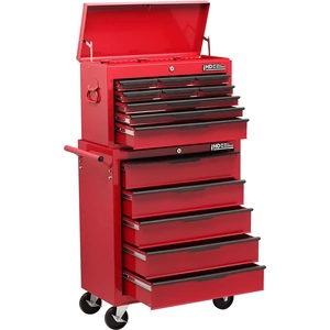 Hilka Heavy Duty 14 Drawer Combination Tool Storage Unit with Ball Bearing Slides