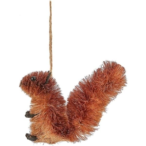 Homebase Red Squirrel Bristle Hanging Christmas Tree Decoration