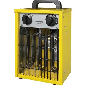 Homebase Fan Heater with Industrial Design in Yellow - 2000W