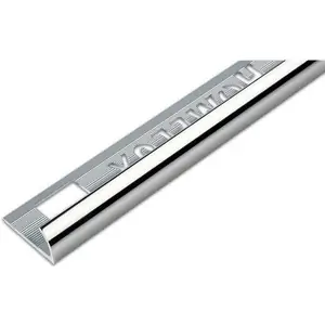 Homelux 12.5mm Round Edge Tile Trim - Silver Effect - 1.83m