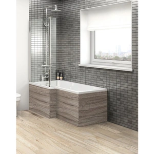 Hudson Reed MDF Shower Bath End Panel, 700mm Wide, Driftwood