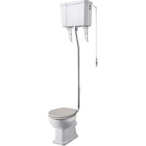 Hudson Reed Richmond 474mm White High Level Toilet Pan, Cistern & Flush Pipe Kit China CCR023