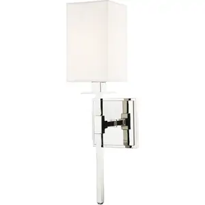 Hudson Valley Lighting Taunton 1 Light Wall Sconce Polished Nickel with Off White Shade