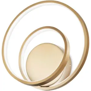 IDEAL LUX LIGHTING Oz LED Decorative Swirl Integrated LED Wall Light Gold, 3000K - Special Offer