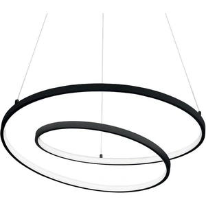 IDEAL LUX LIGHTING Oz LED Decorative Swirl Integrated Pendant Light Black, 3000K