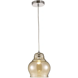 INSPIRED LIGHTING Ariel Large Dome Ceiling Pendant 1 Polished Chrome, Cognac Glass