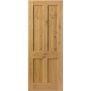 JB Kind Rustic Victorian 4 Panel Fully Finished Knotty Oak Internal Door - 1981mm x 610mm (78 inch x 24 inch) RO4P20