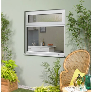 JCI White Aluminium Top Hung Window Over Fixed Lite - 905mm x 1040mm