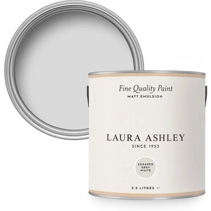 Laura Ashley Matt Emulsion Paint Sugared Grey White - 2.5L