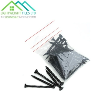 Lightweight Tiles Ltd Lightweight Roof Tiles Black Plastic Coated Fixing Screws - Pack of 40