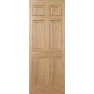 LPD Doors LPD Regency Oak 6 Panel Unfinished Internal Door 78in x 30in x 35mm (1981 x 762mm)