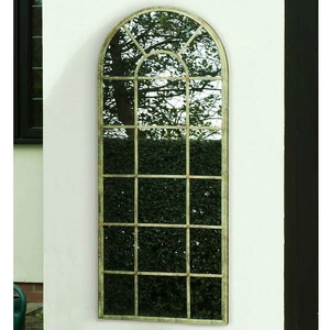 MirrorOutlet Green Country Rustic Multi Panel Design Garden Mirror - 140x56cm