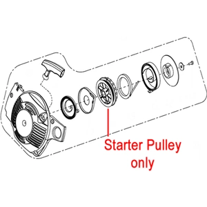 Mitox Parts and Attachments Mitox Replacement Chainsaw Starter Pulley MIYD38-7.02.00-4