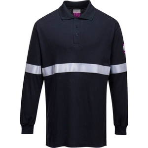 Modaflame Mens Anti Static Flame Resistant Long Sleeve Polo Shirt Navy M