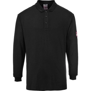 Modaflame Mens Flame Resistant Antistatic Long Sleeve Polo Shirt Black L