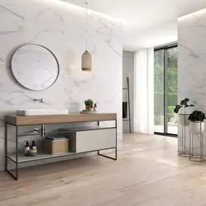 Mosaico Solo Calacatta Dover Porcelain White Marble Effect Matt Wall and Floor Tile 300 x 600mm - 1.08sqm Pack