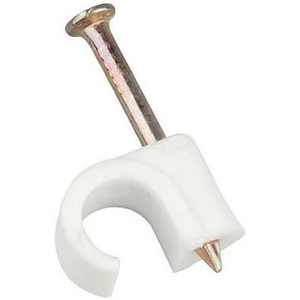 None Masterplug Coaxial Cable Clips 7mm White 50 Pack