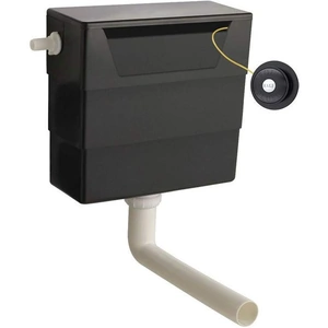 Nuie Concealed Cistern & Traditional Matt Black Dual Flush Push Button Hd Polyethlene XTY6T02