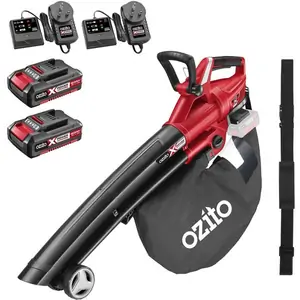Ozito PXCBLVS 36v Cordless Brushless Garden Vacuum and Leaf Blower 2 x 2ah Li-ion Twin Battery Charger