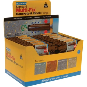 Plasplugs Heavy Duty Multifix Concrete and Brick Fixings Pack of 2000