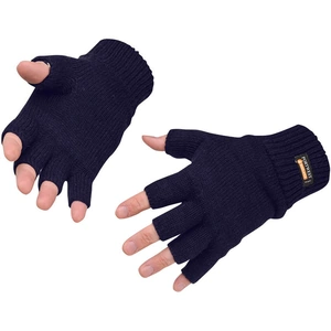 Portwest Fingerless Insulatex Lined Knit Gloves Navy One Size