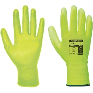 Portwest PU Palm General Handling Grip Gloves Yellow XS