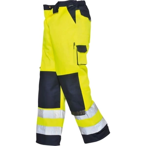 Portwest Lyon Hi Vis Work Trousers Yellow / Navy Large 34