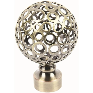Rothley Patterned Orb Finial - Antique Brass