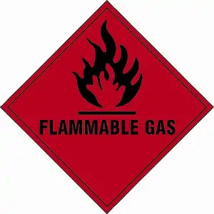 Scan Flammable Gas Sign 100mm 100mm Standard