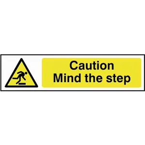 Scan Caution Mind The Step Sign 200mm 50mm Standard