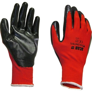 Scan Palm Dipped Nitrile Gloves Black / Red M