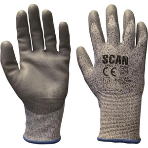 Scan Mens Polyurethane Coated Cut 5 Liner Gloves Grey L