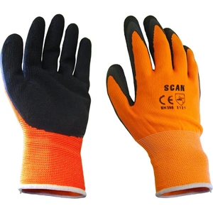 Scan Mens Foam Latex Coated Gloves Orange 2XL
