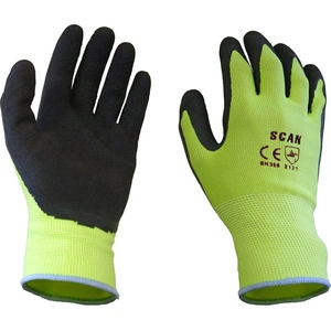 Scan Mens Foam Latex Coated Gloves Yellow 2XL