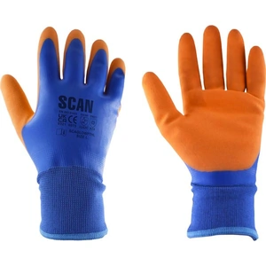 Scan Thermal Waterproof Latex Gloves Blue / Orange L Pack of 1