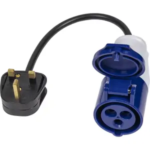 Sealey 13A/16A Trailing Plug and 2P+E Blue Socket Cable Set 0.35m