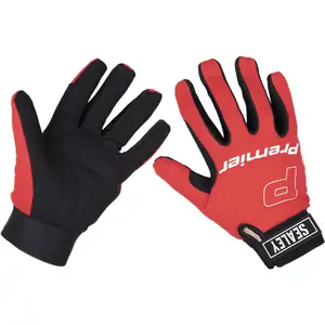 Sealey Premier Mechanics Padded Gloves Red L