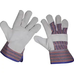 Sealey SSP12 Riggers Gloves Chrome Palm Grey / Purple One Size