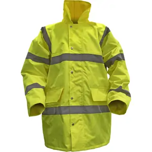 Sealey Quilted Lining Hi Vis Motorway Jacket Yellow XL