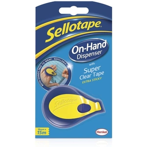 View product details for the Sellotape Super Clear Tape On-Hand Dispenser