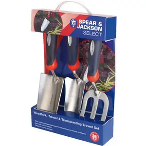 Spear and Jackson 3 Piece Select Stainless Steel Hand Trowel and Weedfork Set
