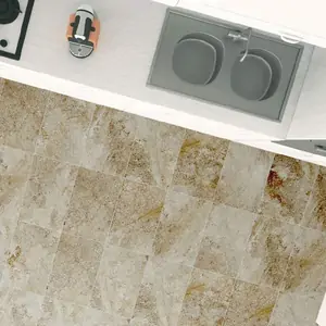 Anti-Slip Matt Beige Stone Effect Porcelain Wall & Floor Tile - 600mm x 400mm Total Tiles 8693531299764