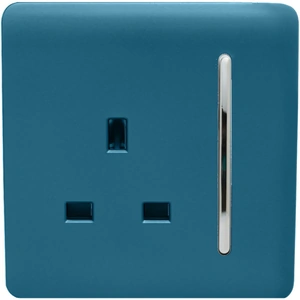 Trendi Switch 1 Gang 13Amp Switched Socket in Ocean Blue