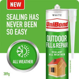 View product details for the UniBond Outdoor Fill & Repair Sealant White Cartridge 389g