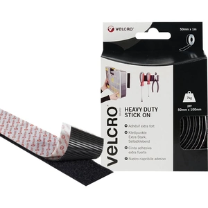 Velcro Brand Velcro Heavy Duty Stick On Tape Black 50mm 1m Pack of 1