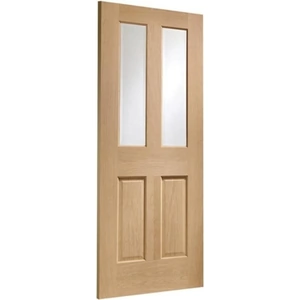 XL Joinery Malton Pre-Finished Internal Oak Door with Clear Bevelled Glass 1981 x 838 x 35mm (33)